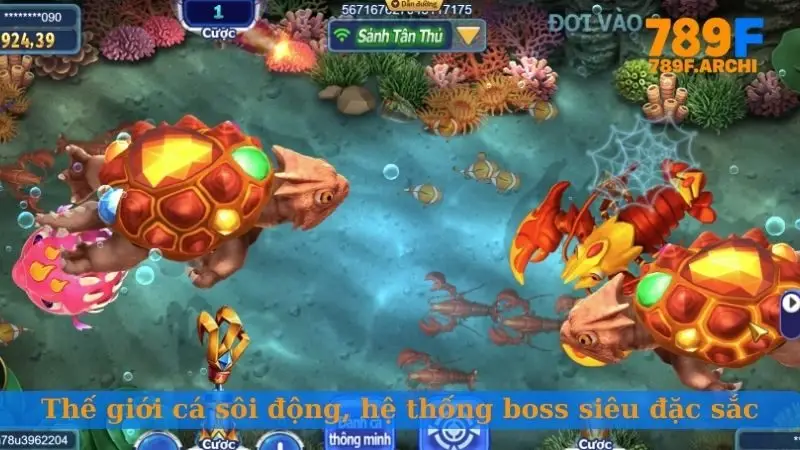 Thế giới cá sôi động, hệ thống boss siêu đặc sắc