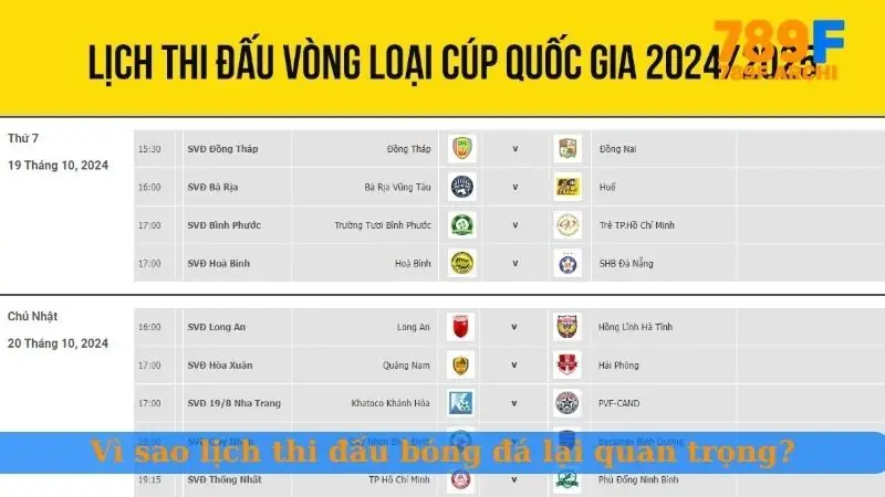 Vì sao lịch thi đấu bóng đá lại quan trọng?